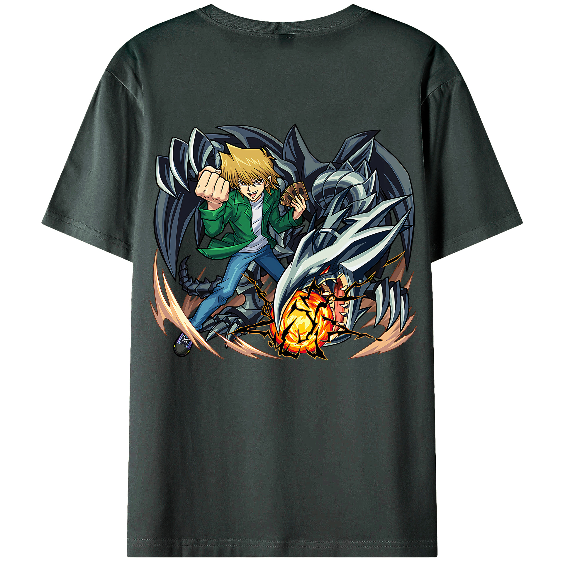 （画像用） 遊☆戯☆王 Yu-Gi-Oh! 綿100％ メンズ半袖Tシャツ（バックプリント） 通気性